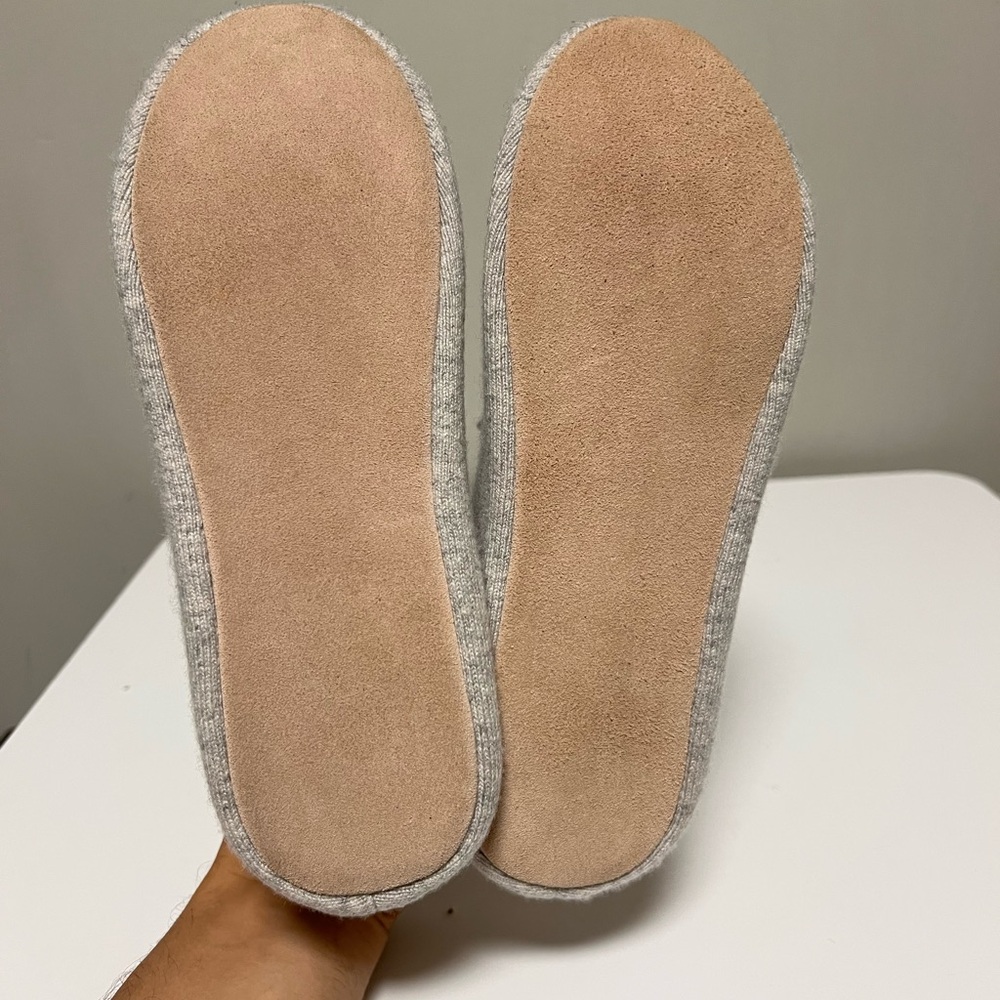 N. PEAL 100% Cashmere Women’s Slippers Fumo Gray EU 39-40 US 9-9.5 - Picture 8 of 10